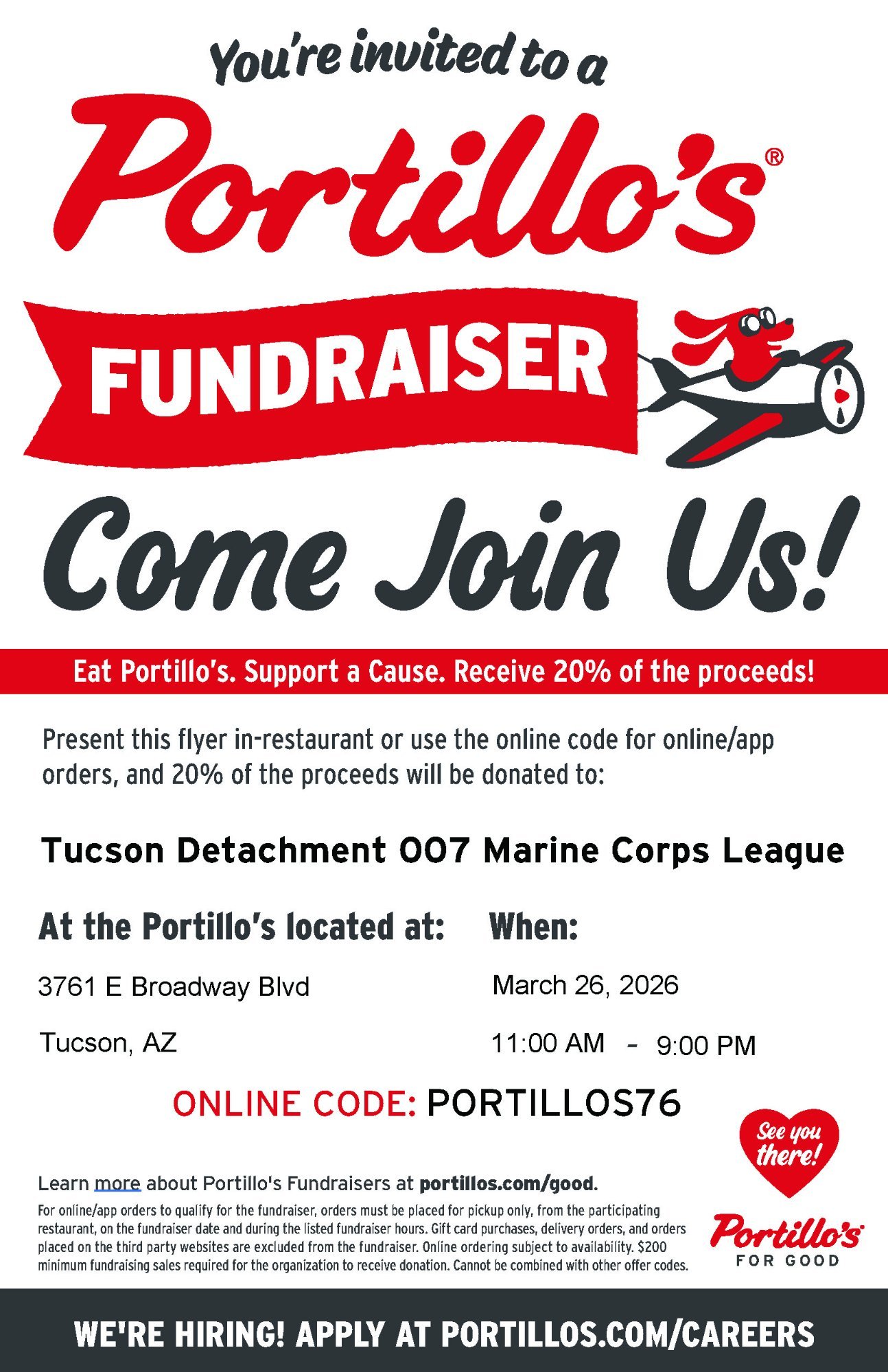 Portillo's Fundraiser Flyer
